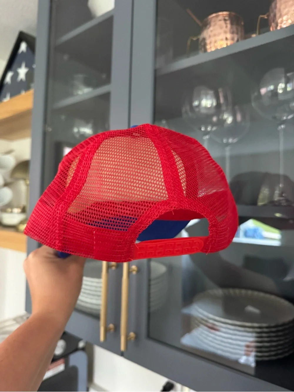 Pink Lily USA Red White and Blue Trucker Hat